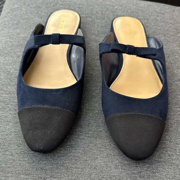 J. Crew Women's Navy and Black Mules - Picture 2 of 7